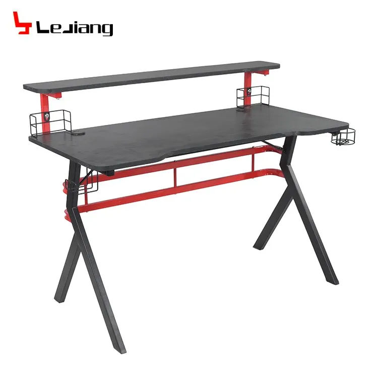 white wooden desk for gaming pc