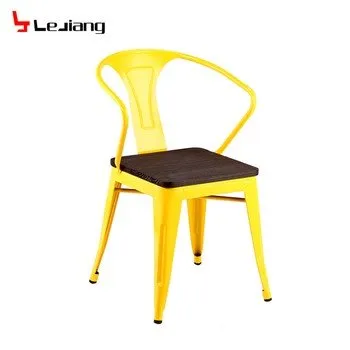 Black Leather and Metal Dining Chair